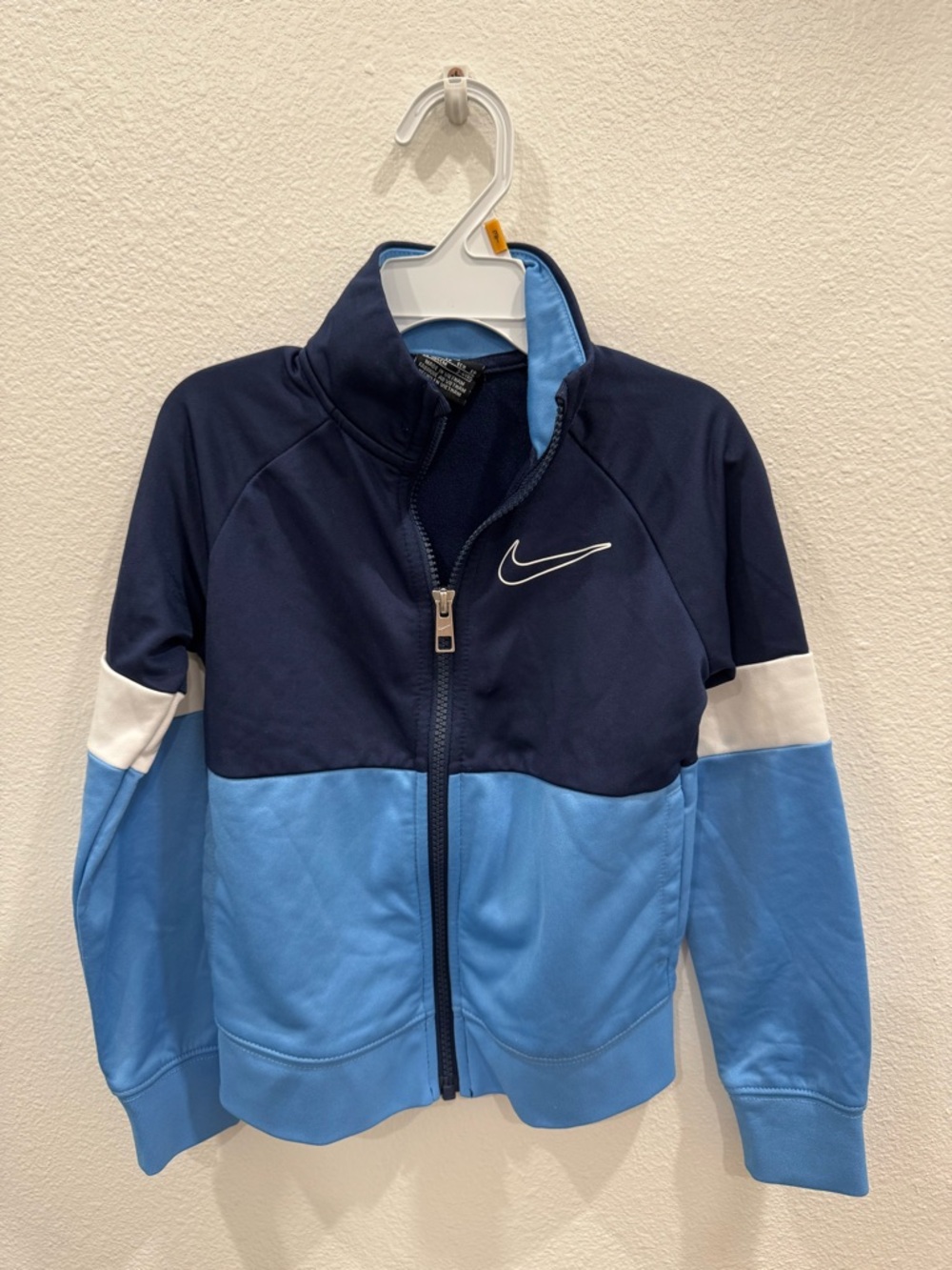 Nike Activewear Jogging Jacket Size 4 XS Youth Long Sleeves Logo Navy Blue